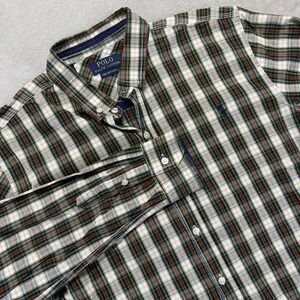 Polo Ralph Lauren Shirt Mens XL Plaid Button Down Pima Cotton Long Sleeve Preppy